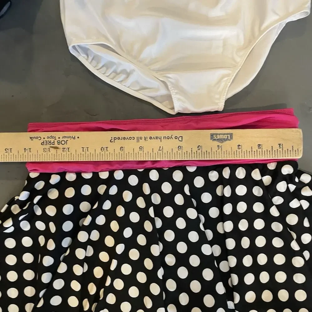 Revolution Dance 2 In 1 Black Pink and White Recital Dress Costume RC19777 XLC‎
